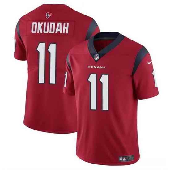 Men Houston Texans 11 Jeff Okudah Red Vapor Untouchable Stitched Football Jersey