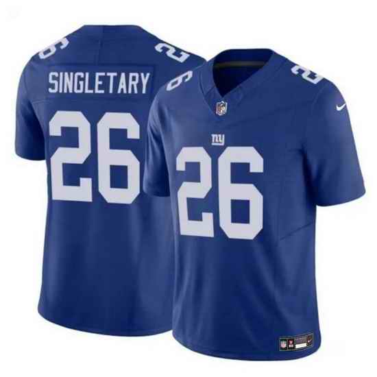 Men New York Giants 26 Devin Singletary Blue 2023 F U S E  Vapor Untouchable Limited Stitched Jersey