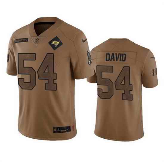 Men Tampa Bay Buccaneers 54 Lavonte David 2023 Brown Salute To Service Limited Stitched Jersey