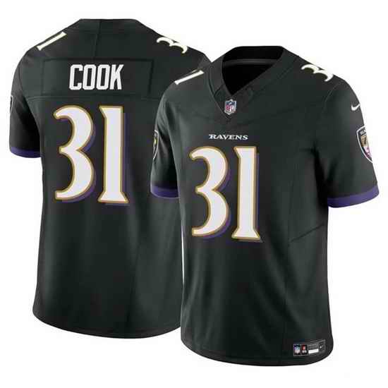 Men Baltimore Ravens 31 Dalvin Cook Black 2024 F U S E  Vapor Limited Football Jersey