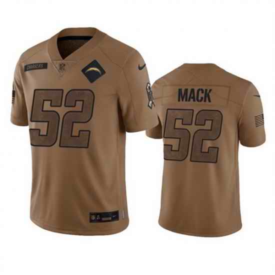 Men Los Angeles Chargers 52 Khalil Mack 2023 Brown Salute To Service Limited Stitched Jersey