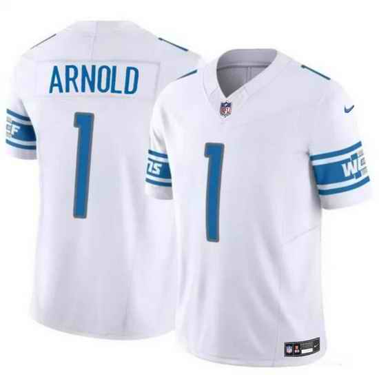 Men Detroit Lions 1 Terrion Arnold White 2024 Draft F U S E  Vapor Untouchable Limited Stitched Jersey
