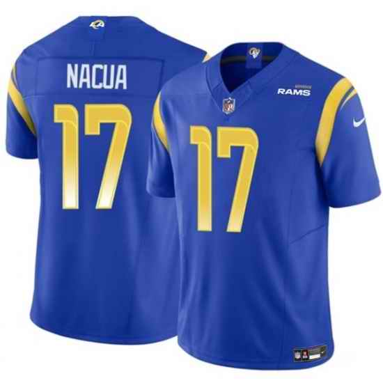 Youth Los Angeles Rams 17 Puka Nacua Blue 2023 F U S E Vapor Untouchable Limited Stitched Jersey