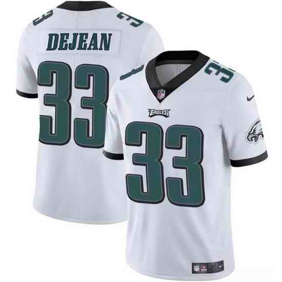 Men Philadelphia Eagles 33 Cooper DeJean White 2024 Draft Vapor Untouchable Limited Stitched Football Jersey