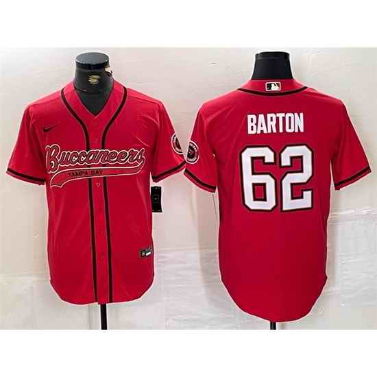 Men Tampa Bay Buccaneers 62 Graham Barton Red Cool Base Stitched Baseball Jersey