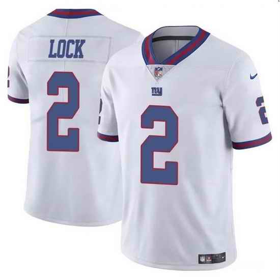 Men New York Giants 2 Drew Lock White Limited Stitched Jersey
