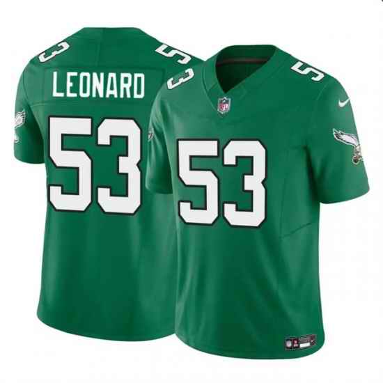 Men Philadelphia Eagles 53 Shaquille Leonard Green 2023 F U S E  Vapor Untouchable Limited Stitched Football Jersey