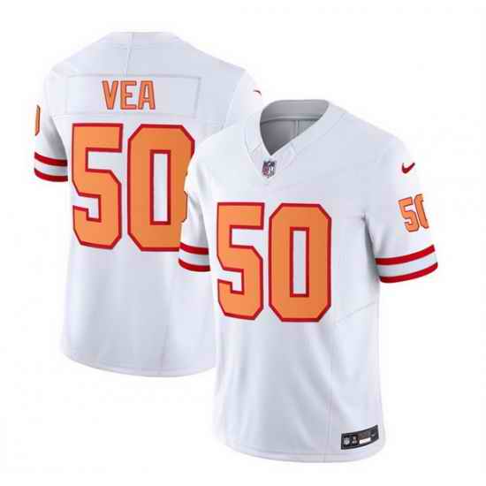 Men Tampa Bay Buccaneers 50 Vita Vea 2023 F U S E  White Throwback Limited Stitched Jersey