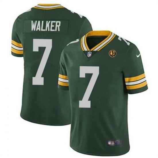 Men Green Bay Packers 7 Quay Walker Green Vapor Limited Throwback Stitched Football Jersey