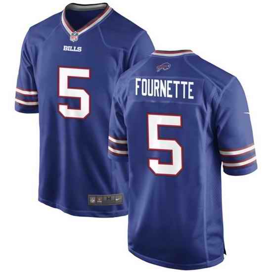 Men Buffalo Bills 5 Leonard Fournette Blue Stitched Football Game Jersey