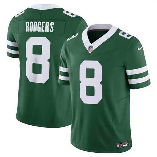 Men New York Jets 8 Aaron Rodgers Green 2024 F U S E  Vapor Limited Stitched Jersey