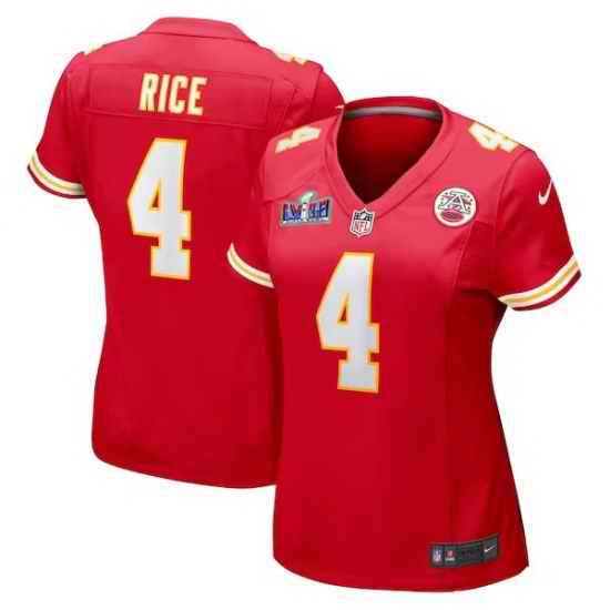 Women Kansas City Chiefs 4 Rashee Rice Red 2023 F U S E  Vapor Untouchable Limited Stitched 2024 Super Bowl LVIII Jersey
