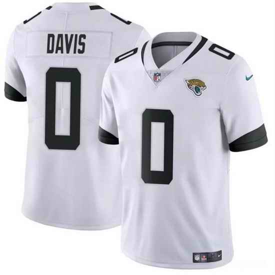 Men Jacksonville Jaguars 0 Gabe Davis White Vapor Untouchable Limited Stitched Jersey