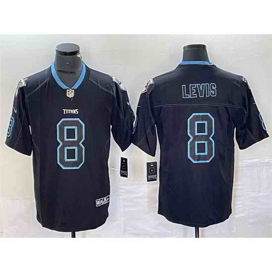 Men Tennessee Titans 8 Will Levis Navy 2018 Lights Out Color Rush Limited Stitched Jersey