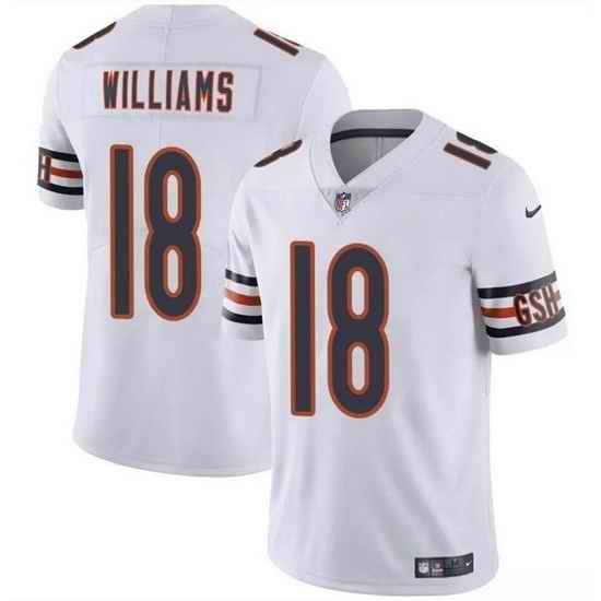 Men Chicago Bears 18 Caleb Williams White 2024 Draft Vapor Stitched Football Jersey