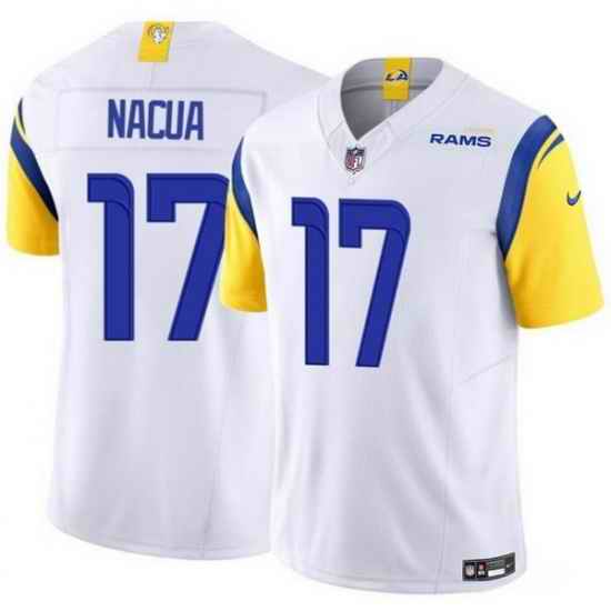 Youth Los Angeles Rams 17 Puka Nacua White 2023 F U S E Vapor Untouchable Limited Stitched Jersey