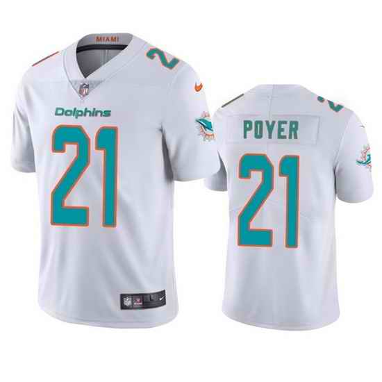Men Miami Dolphins 21 Jordan Poyer White Vapor Limited Stitched Football Jersey