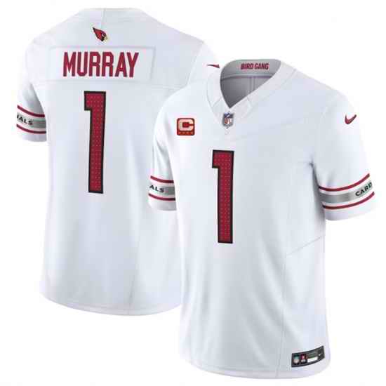 Men Arizona Cardinals 1 Kyler Murray White 2023 F U S E  With 4 Star C Patch Vapor Untouchable F U S E  Limited Stitched Football Jersey