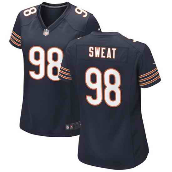 Women Chicago Bears 98 Montez Sweat Navy Stitched Jersey 28Run Small 29