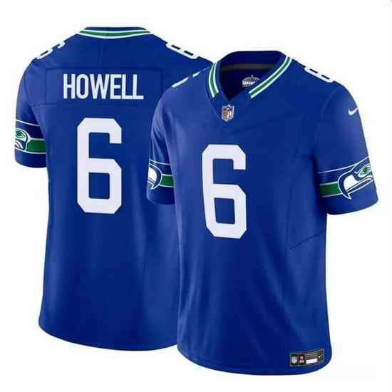 Men Seattle Seahawks 6 Sam Howell Royal 2023 F U S E  Vapor Throwback Limited Stitched Football Jersey