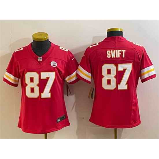 Women Kansas City Chiefs 87 Taylor Swift Red Vapor Untouchable Limited Stitched Jersey