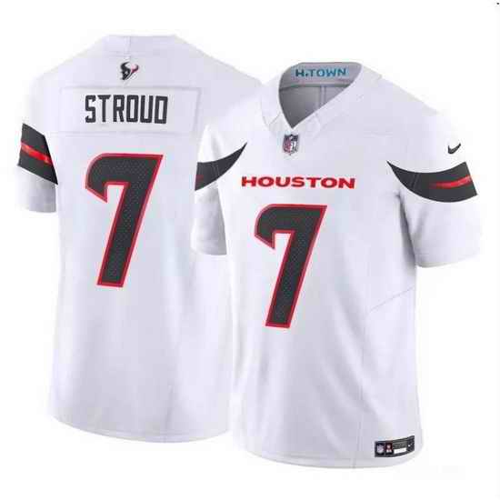 Men Houston Texans 7 C J  Stroud White 2024 Vapor F U S E  Limited Stitched Jersey
