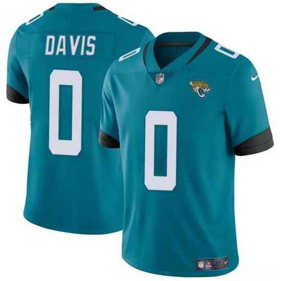 Men Jacksonville Jaguars 0 Gabe Davis Teal Vapor Untouchable Limited Stitched Jersey