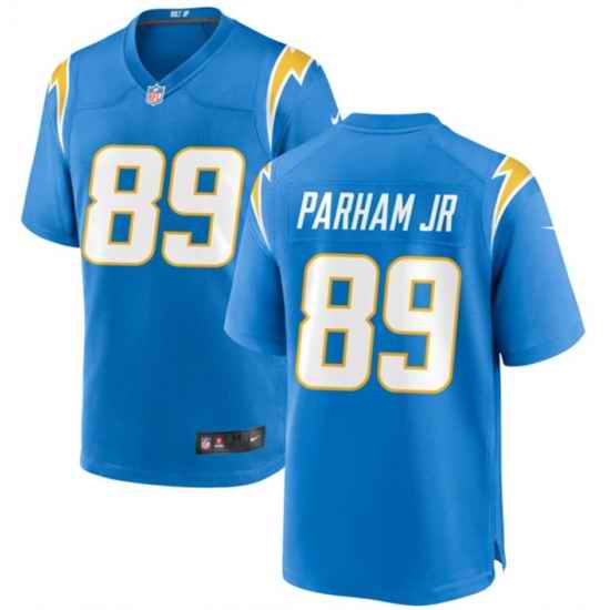 Men Los Angeles Chargers 89 Donald Parham Jr Blue Stitched Game Jersey