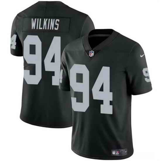 Men Las Vegas Raiders 94 Christian Wilkins Black Vapor Stitched Football Jersey
