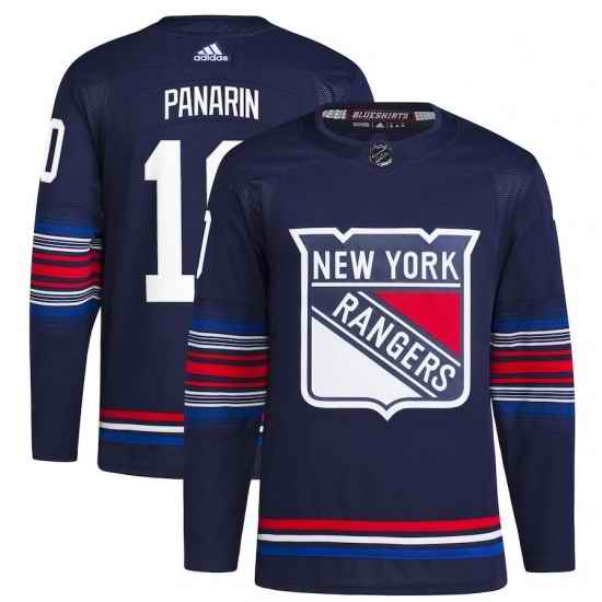 Men New York Rangers 10 Artemi Panarin Navy No A Patch Third Stitched Jersey