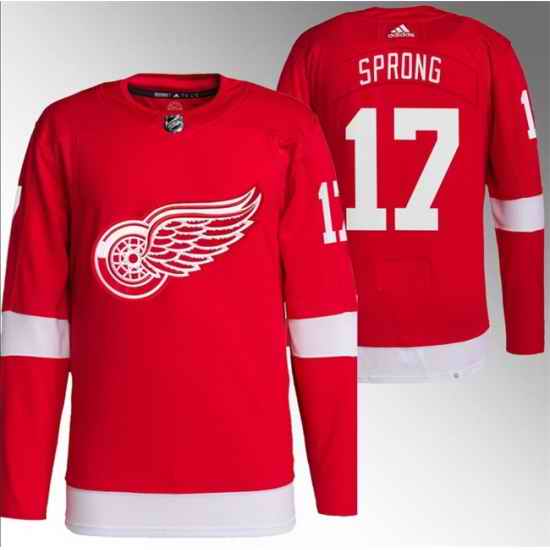 Men Detroit Red Wings 17 Daniel Sprong Red Stitched Jersey