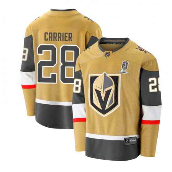 Men Women Youth Vegas Golden Knights #28 CARRIER Gold 2023 Stanley Cup Champions Stitched Jersey
