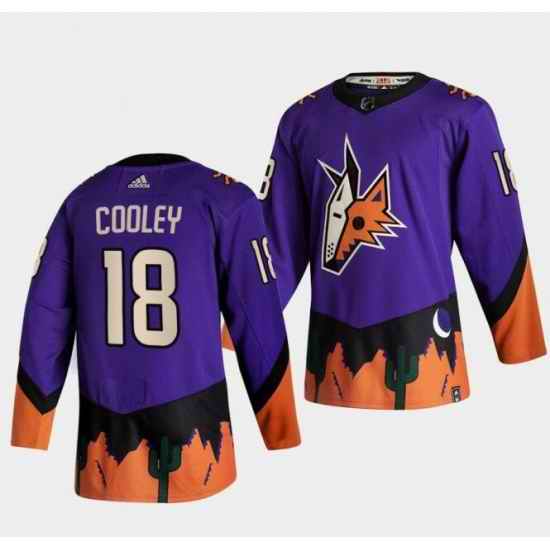 Men Arizona Coyotes Logan Cooley #18 Stitched NHL Purple Jersey