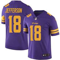 Mens Nike Minnesota Vikings 18 Justin Jefferson Limited Purple Rush Vapor Untouchable NFL Jersey