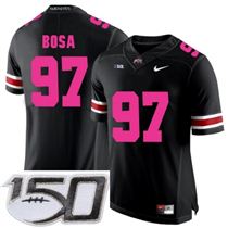 Ohio State Buckeyes 97 Joey Bosa Black 2018 Breast Cancer Awareness College Football Stitched 150th Anniversary Patch Jersey
