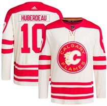 Men's Calgary Flames #10 Jonathan Huberdeau 2023 Cream Classic Primegreen Stitched Jersey