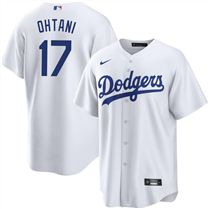 Men's Los Angeles Dodgers #17 Shohei Ohtani White Cool Base Stitched Jersey