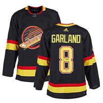 Men's Vancouver Canucks #8 Garland Black Stitched NHL Jersey