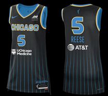 Men's Chicago Sky #5 Angel Reese Black Stitched Jersey