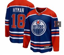 Men's Edmonton Oilers #18 Zach Hyman Royal Stitched Jersey