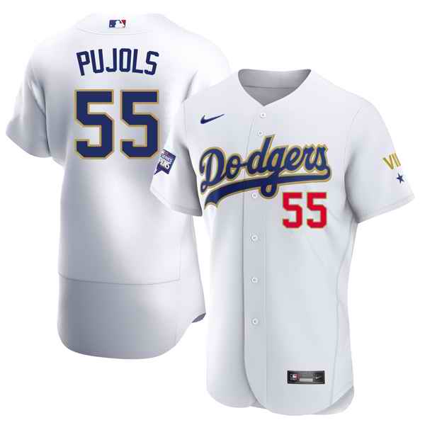 Los Angeles Dodgers Customized 2020 World Series Championship Gold Trimmed Jersey – All Stitched
