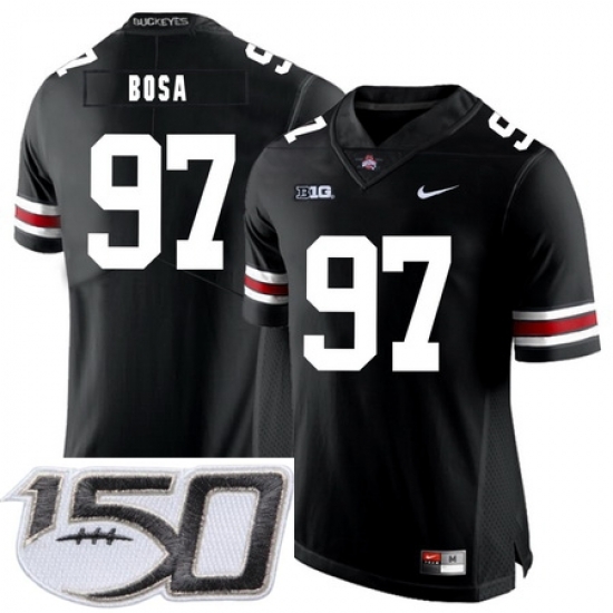Ohio State Buckeyes 97 Joey Bosa Black Nike College Football Stitched 150th Anniversary Patch Jersey (1)
