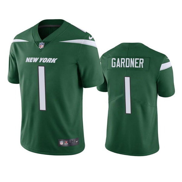 Men New York Jets 1 Ahmad Gardner 2022 Green Vapor Untouchable Limited Stitched jersey