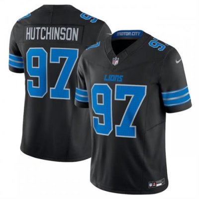 Youth Detroit Lions 97 Aidan Hutchinson Black 2024 F U S E  2nd Alternate Vapor Limited Stitched Jersey