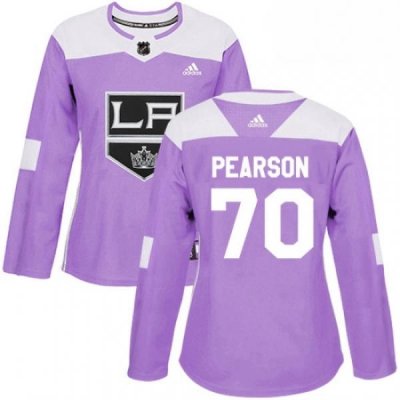 Womens Adidas Los Angeles Kings 70 Tanner Pearson Authentic Purple Fights Cancer Practice NHL Jersey