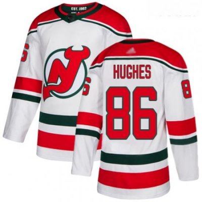 Devils #86 Jack Hughes White Alternate Authentic Stitched Youth Hockey Jersey