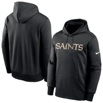 Men New Orleans Saints Nike Fan Gear Wordmark Performance Pullover Hoodie Black