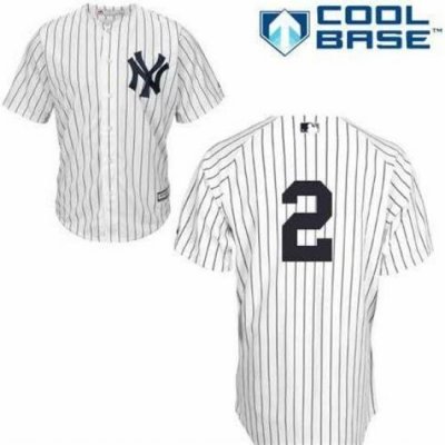 Youth Majestic NeW York Yankees 2 Derek Jeter Authentic White Name On Back MLB Jersey