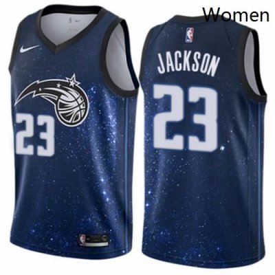 Womens Nike Orlando Magic 23 Justin Jackson Swingman Blue NBA Jersey City Edition