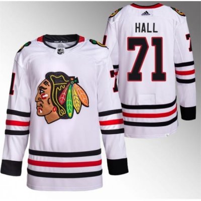 Men Chicago Blackhawks 71 Taylor Hall White Stitched Hockey Jersey